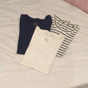 J. Crew Short Sleeve Tees - Black, White, Striped